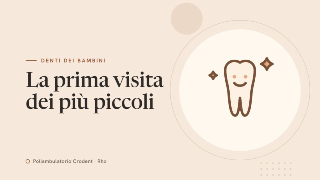 La prima visita dei più piccoli — illustrazione: un dentino sorridente
