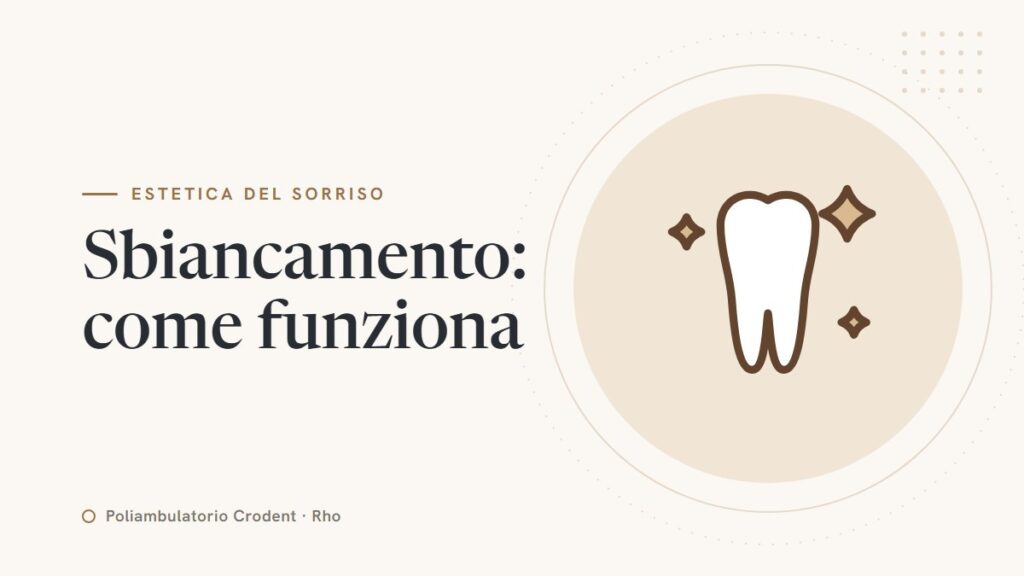 Sbiancamento: come funziona — illustrazione: un dente bianco con stelline